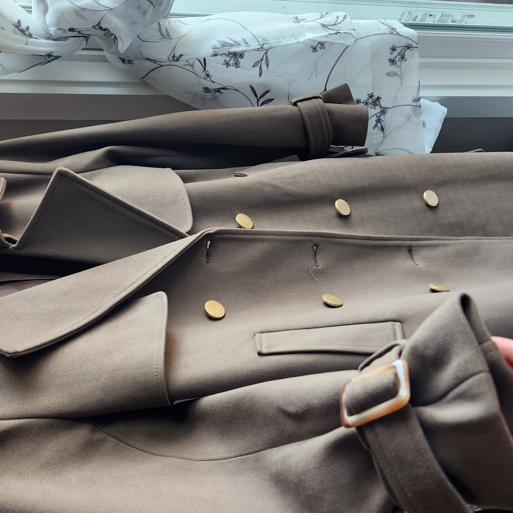 Tan Trench Coat with Structured Design